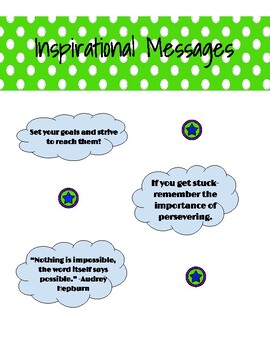 Preview of Positive and Inspirational Testing Messages and Quotes for Students