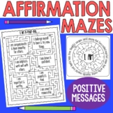 Positive Thinking Affirmation Mindfulness Mazes Activity Set 1