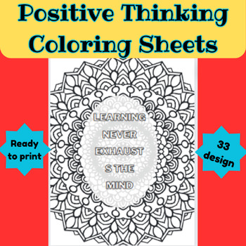 Preview of Positive Thinking Coloring Sheets
