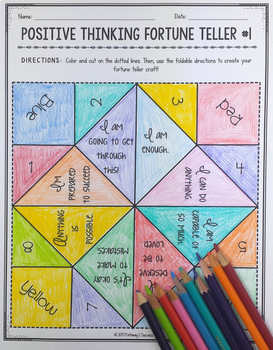 Positive Thinking Fortune Teller Craft by Pathway 2 Success | TpT