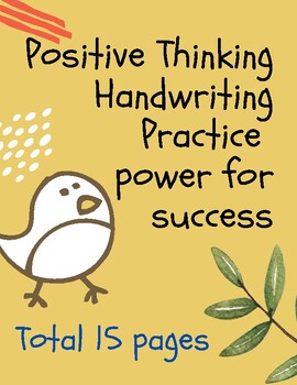 Preview of Positive Thinking Handwriting  Sentence Practice Power For Success-15 worksheets
