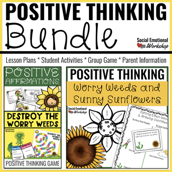 Preview of Positive Thinking Lesson, Game, and Activity Counseling Bundle