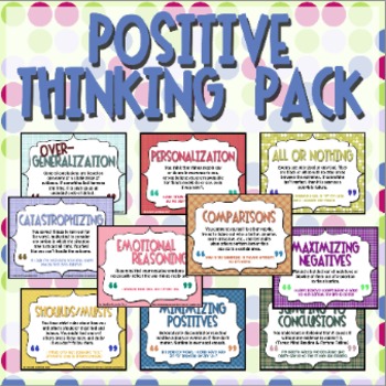 Preview of Positive Thinking Counseling Pack