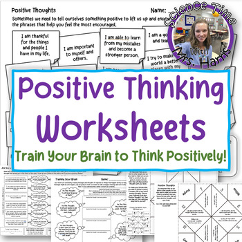 Preview of Positive Thinking Worksheets (SEL, Homework, Classroom Community)