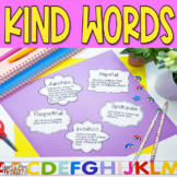 Positive Words Activity to increase kind words and self esteem