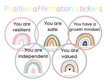 Affirmation Stickers for Kids 