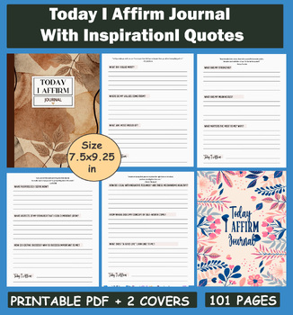 Preview of Positive affirmations Journal - A Journal Gift That Nurtures Self-Care For All.