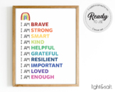 Positive affirmations for kids poster, You are brave, Self