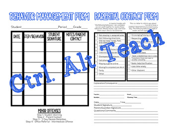 Preview of Positive and Negative Behavior Management Form