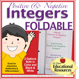 Positive and Negative Integers - FOLDABLE for Interactive 