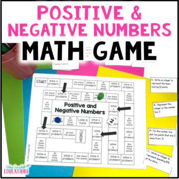 Preview of Positive and Negative Integers Game - Writing Integers on a Number Line Activity