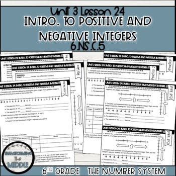 Preview of Positive and Negative Integers on the Number Line Lesson | 6th Grade Math
