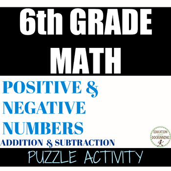Preview of Positive and Negative Numbers Puzzle Activity