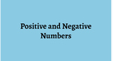 Positive and Negative Numbers