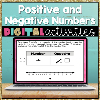 Preview of Positive and Negative Numbers Digital Activities 6.NS.5 | Distance Learning