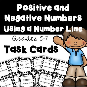 Preview of Positive and Negative Numbers on a Number Line Task Cards