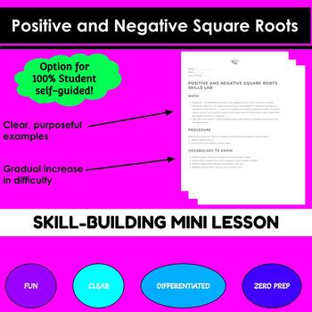 Preview of Positive and Negative Square Roots Mini Lesson