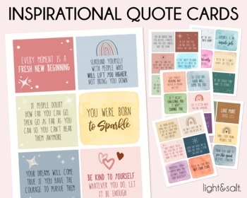 Preview of Positive message inspirational quote cards, Motivational Cards