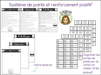 Preview of Positive reinforcement points system-FRENCH-Système de renforcement positif