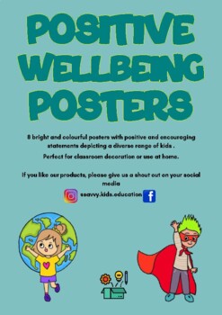 Positive wellbeing posters by The Creative Educator | TPT