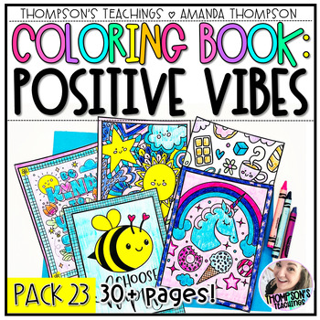 Preview of Positivity Coloring Pages | Kids Coloring Book | Coloring Sheets