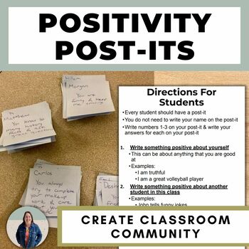 Preview of Build Classroom Community Building Activities with Positivity Post-Its