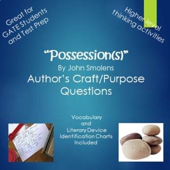 Preview of Possessions by John Smolens Author's Craft/Purpose Questions and Activities