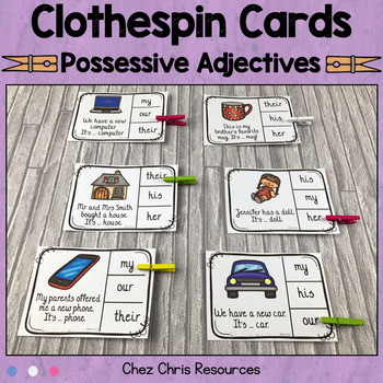 Preview of Possessive Adjectives Task Cards