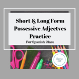 Possessive Adjectives Worksheet Long & Short Form Pos. Adj.