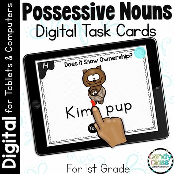 Preview of Possessive Noun Activities 1st Grade Grammar Practice Review Google Slides Use