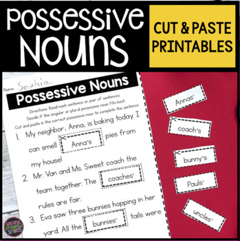 possessive nouns worksheets cut and paste by second grade smiles