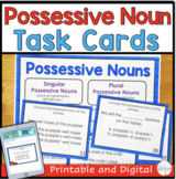 Possessive Noun Digital and Printable Task Cards