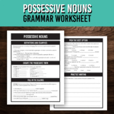 Possessive Noun Grammar Worksheet | Printable Activity | P