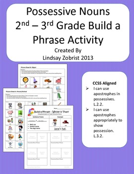 Preview of Possessive Nouns: 2nd- 3rd Grade Common Core Activity
