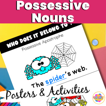 Preview of Possessive Nouns Anchor Chart, Games, Worksheets & Easel Assessment