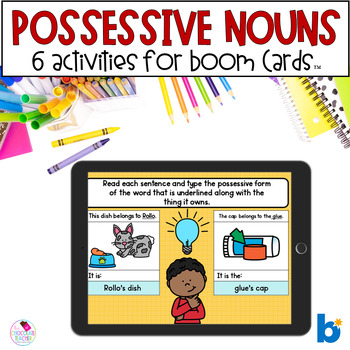 Preview of Possessive Nouns for 1st Grade Grammar - Boom Cards ™
