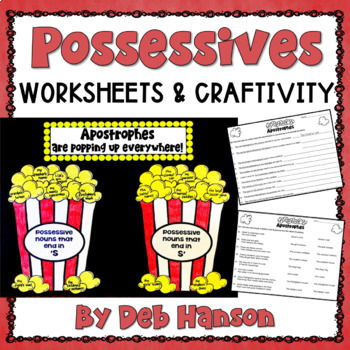 Preview of Possessive Nouns Worksheets and Craft Activity: Singular and Plural Possessives