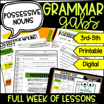 Preview of Possessive Nouns Grammar Lessons and Activities