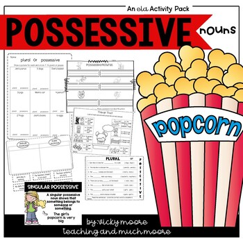 Preview of Possessive nouns activities and worksheets | Singular  Plural Possessive Nouns