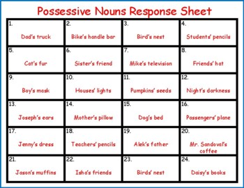 Possessive nouns homework help