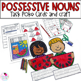 Possessive Nouns - Grammar Worksheets - Task Cards - Craft