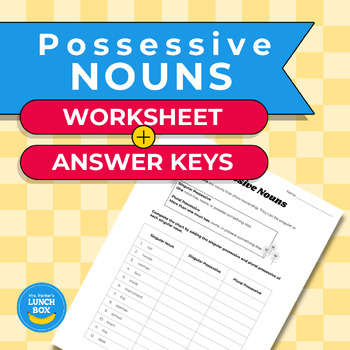 Preview of Possessive Nouns Worksheet and Answer Key