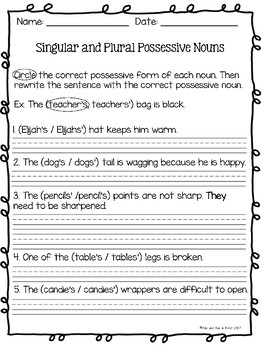 Possessive Nouns Worksheets by Fab and Fun in First | TpT