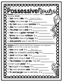 Possessive Nouns and Apostrophes Worksheet