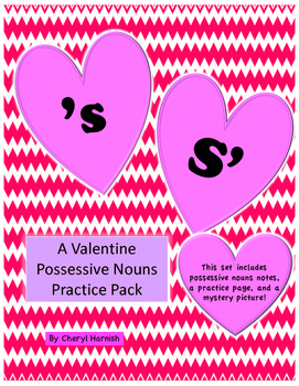 Preview of Possessive Nouns for Valentine's Day - Includes a Mystery Picture