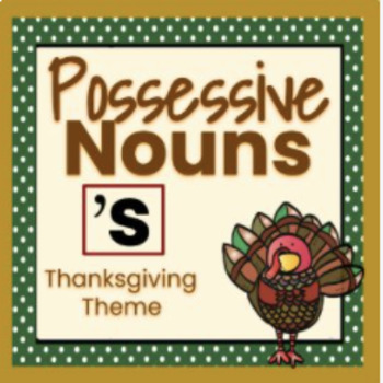 Preview of Possessive Nouns ('s) Digital Boom Cards™ Task Cards (Thanksgiving Theme)