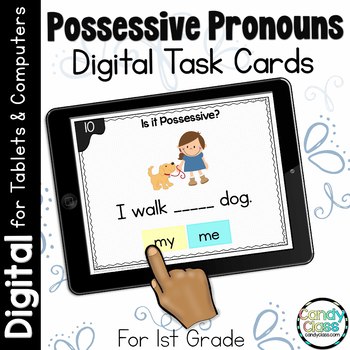 Preview of Possessive Pronoun Activities 1st Grade Grammar Practice Review Digital Resource