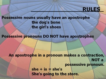Preview of Possessive Pronoun Contractions