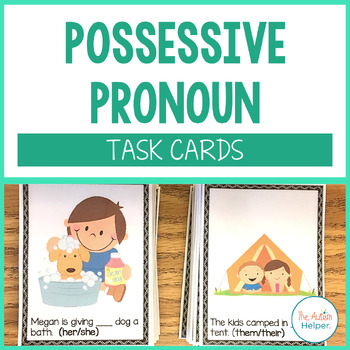 Preview of Possessive Pronoun Task Cards