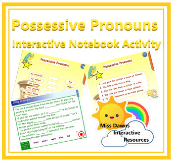 Preview of Interactive Possessive Pronouns Activity for IWB